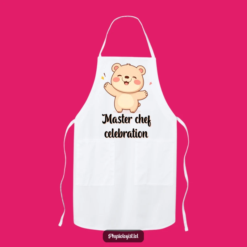 Funny Giggling Bear Score Apron: Cook Up Wins in the Kitchen