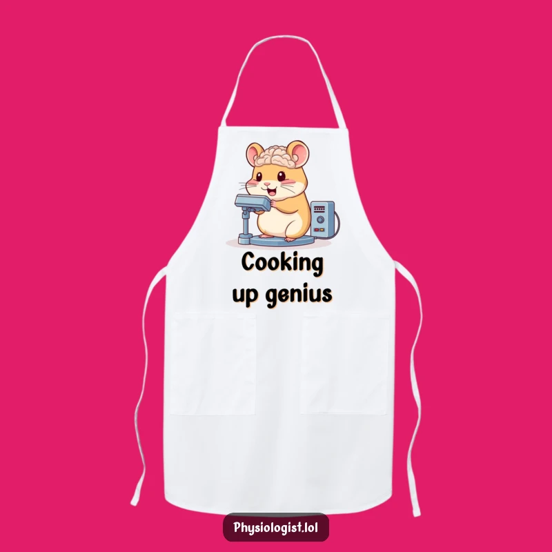 Funny Hamster Brain Scanner Apron: Bouncing Kitchenware for Smart Cooks