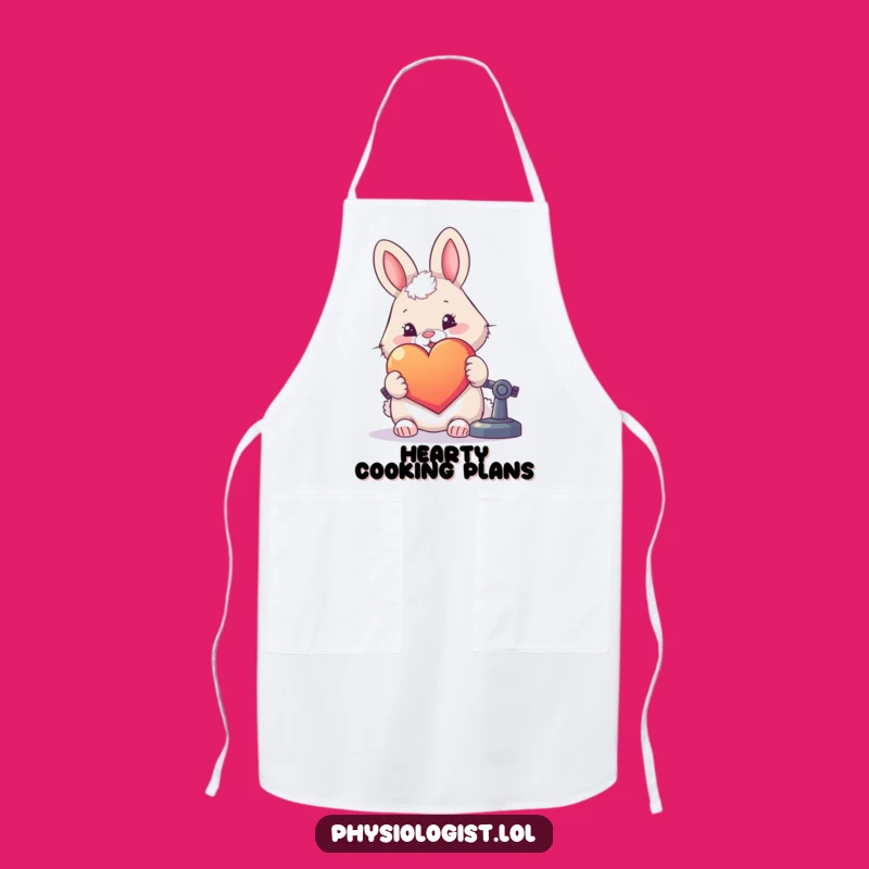 Funny Rabbit Chef Apron - Whimsical Heart Kitchen Humor