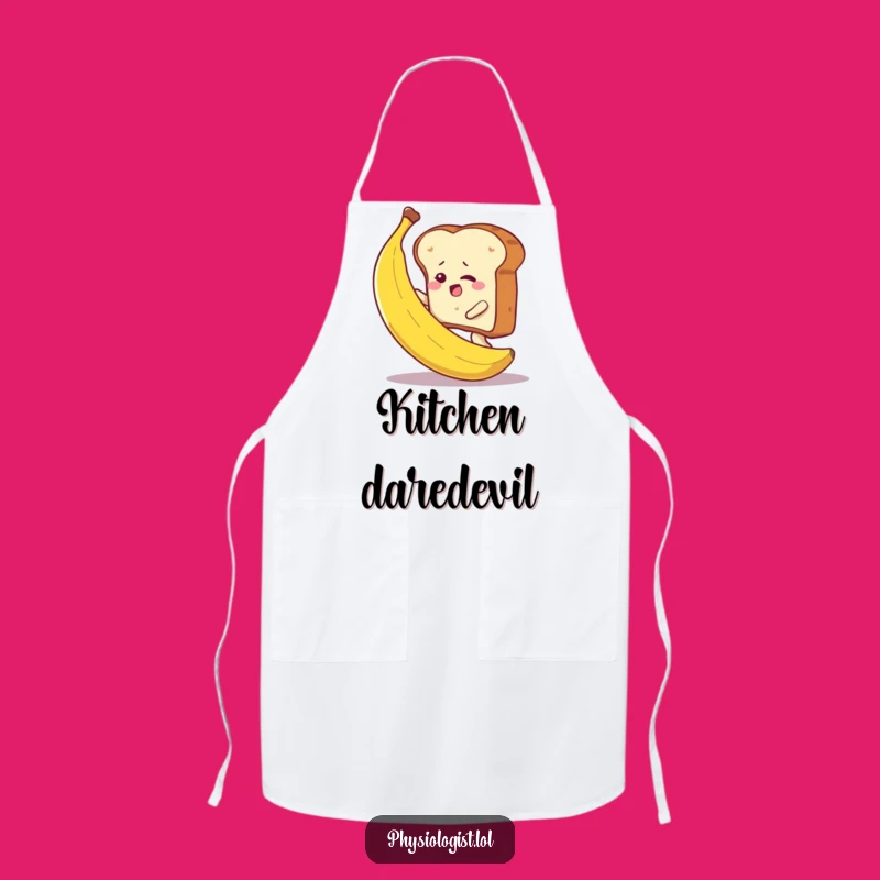 Funny Toast Climbing Banana Apron - Comical Kitchen Gift for Food Lovers