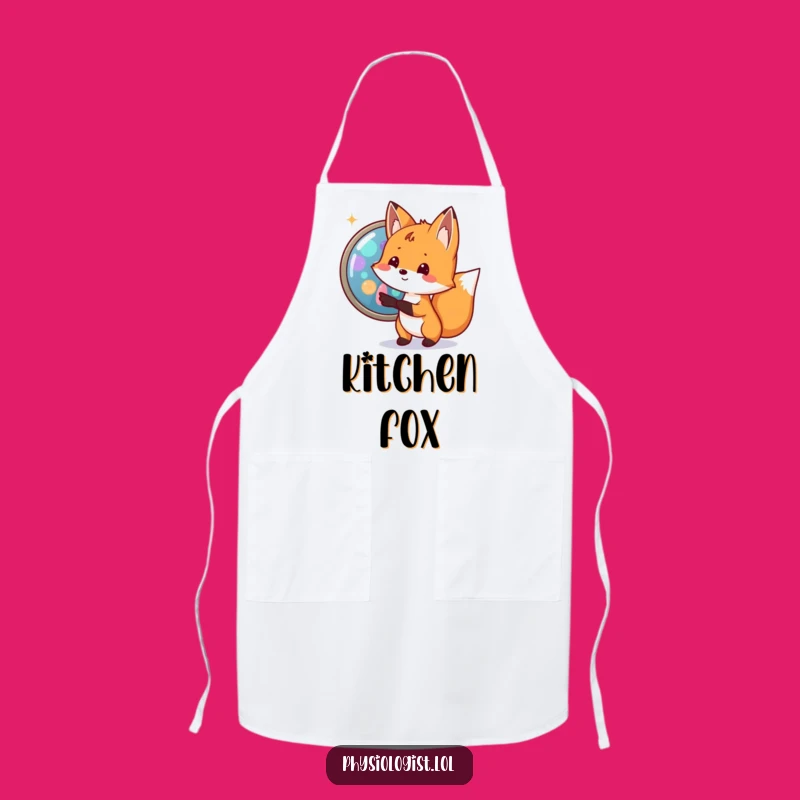 Funny Fox Biologist Apron: Cell Pointing for a Humorous Science Kitchen