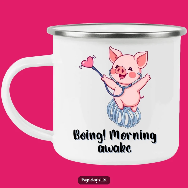 Adventure-Ready Funny Piglet Spring Doctor Camping Mug!