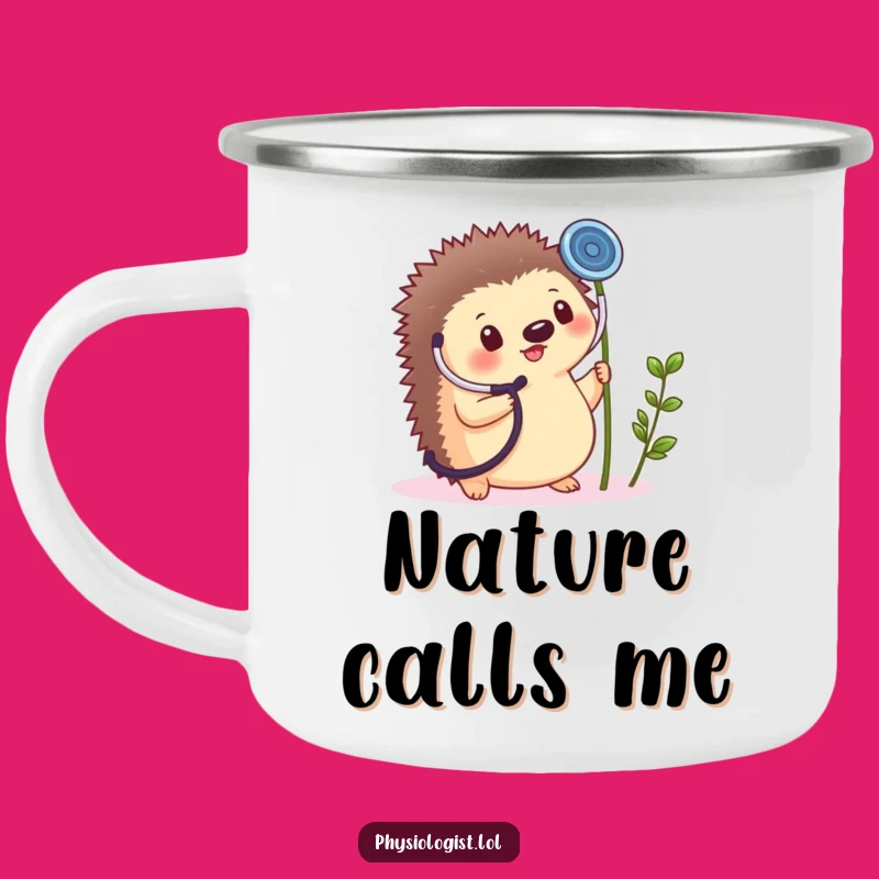 Funny Hedgehog Camp Mug - Cheerful Outdoor Gardener