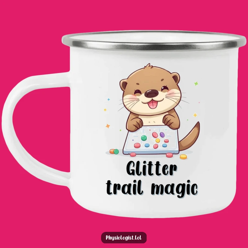 Adventure Ready Funny Otter Glitter Lab Camping Mug!