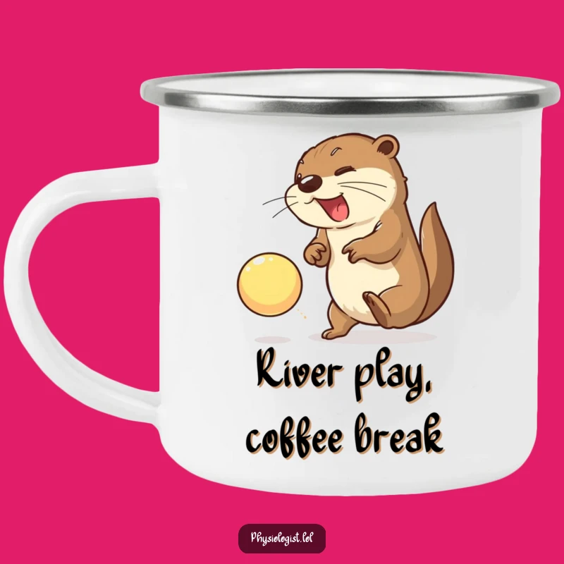 Funny Otter Adventure Mug: Energetic Fun Outdoors