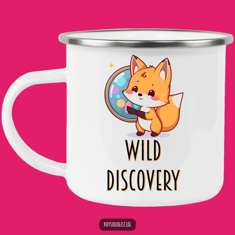 Funny Fox Biologist Camping Mug: Cell Exploration on Adventures