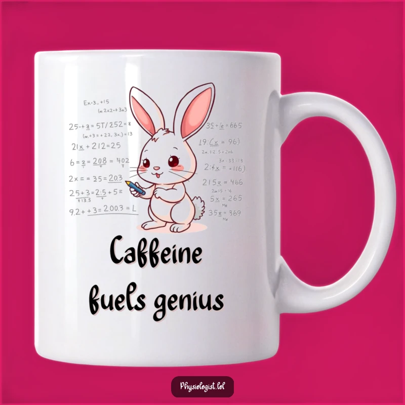 Funny Bunny Genius Mug - Energetic Scientist Solving Equations