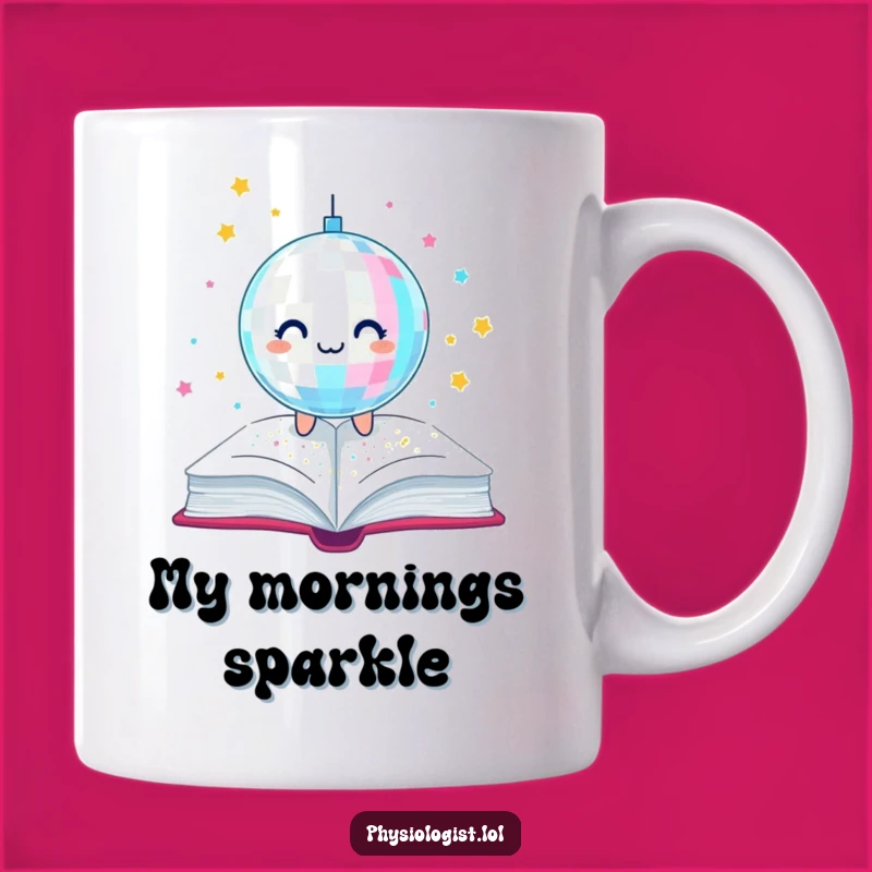 Funny Disco Ball Book Lover Mug: Sparkle Your Reading, Hilarious Gift Idea