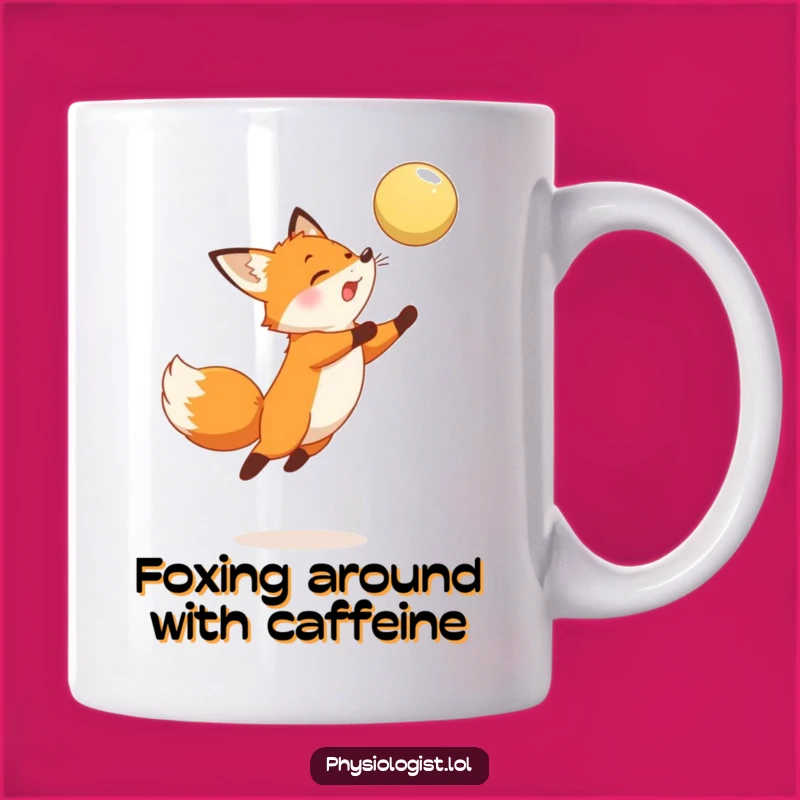 Funny Fox Leaping Ball Mug: Hilarious Action Gift for Fox Lovers