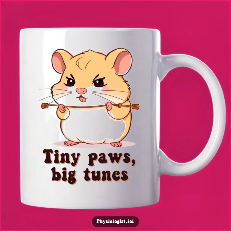 Funny Hamster Guitar Mug: Determined Hamster Strums Strings Funny Gift