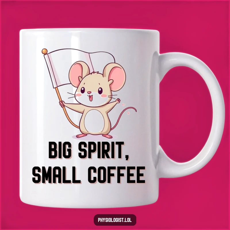 Funny Mouse Leader Mug: Tiny Hero Waving Flag - Hilarious Motivational Gift