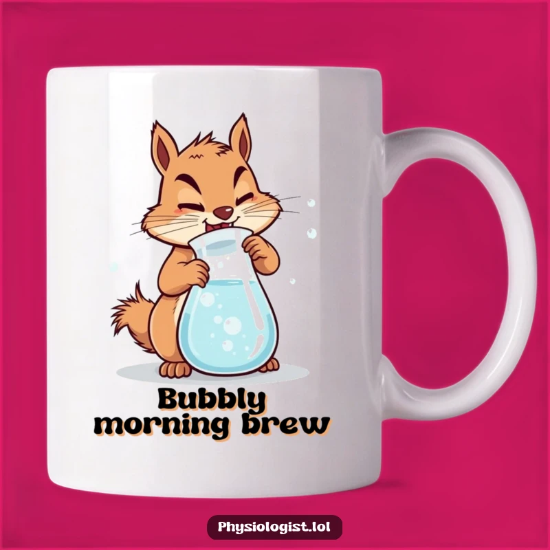 Funny Squirrel Chemist Mug: Bubbly Experiment, Perfect Funny Gift