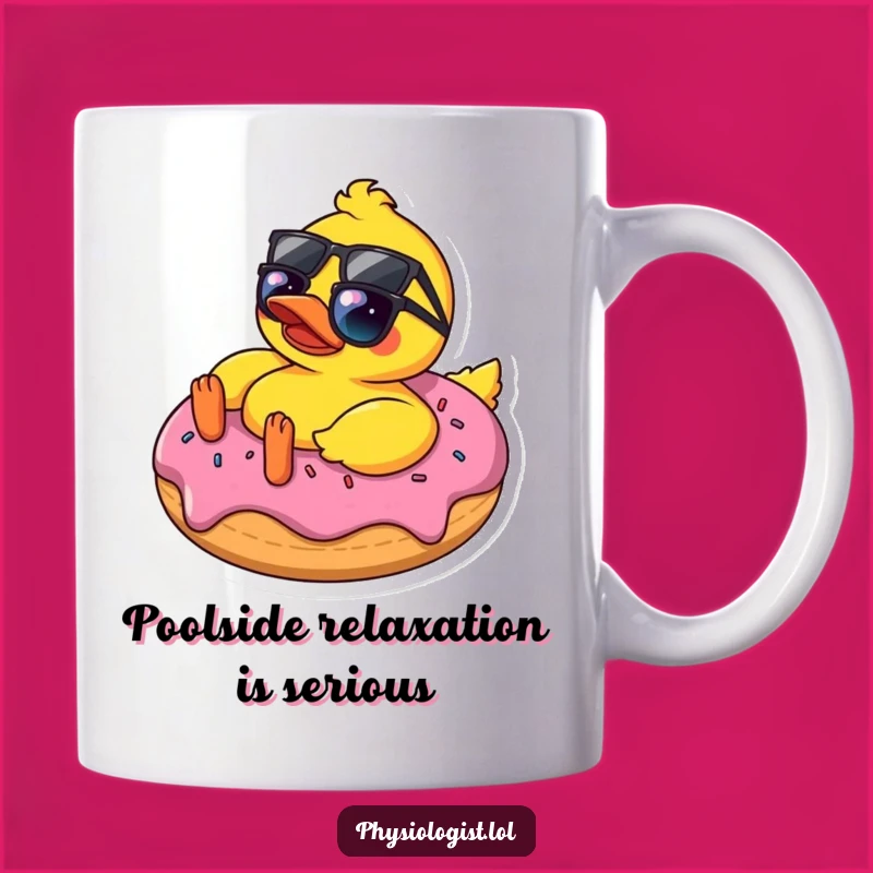 Funny Sunglasses Duck on Donut Mug - Hilarious Relaxing Gift for Duck Lovers