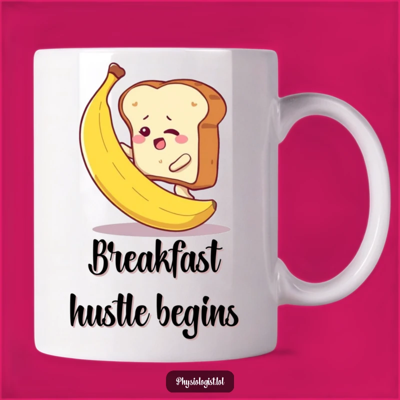 Funny Toast Climbing Banana Mug - Hilarious Breakfast Struggle Gift for Foodies