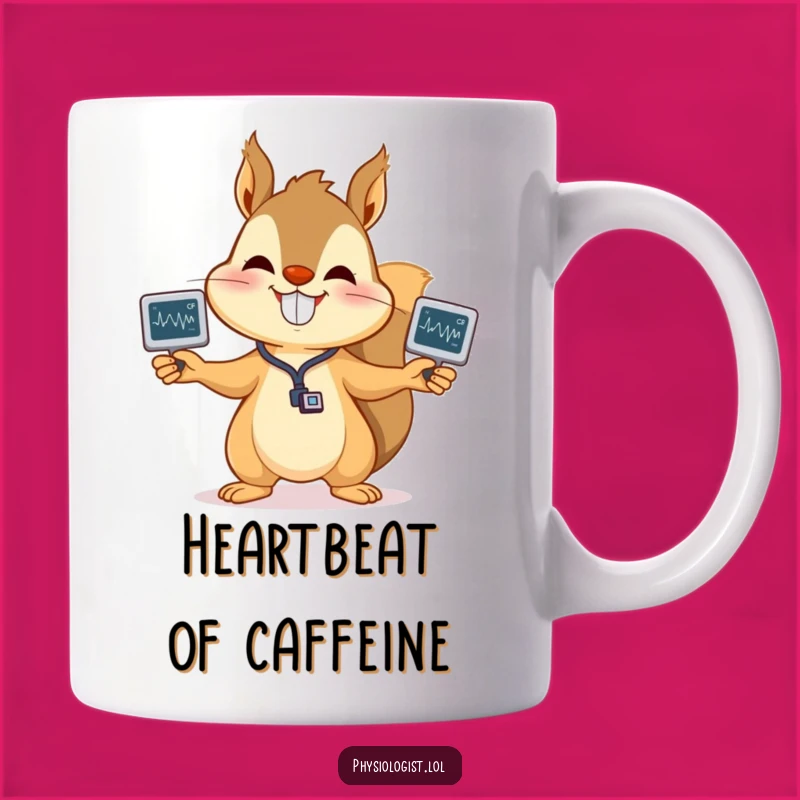 Funny Squirrel EKG Mug: Heartbeat Hero Gift for Medical Fans