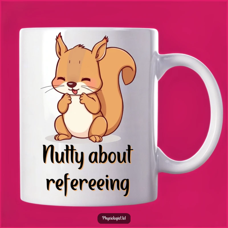 Funny Squirrel Referee Mug: Counting Fouls - Hilarious Sports Fan Gift