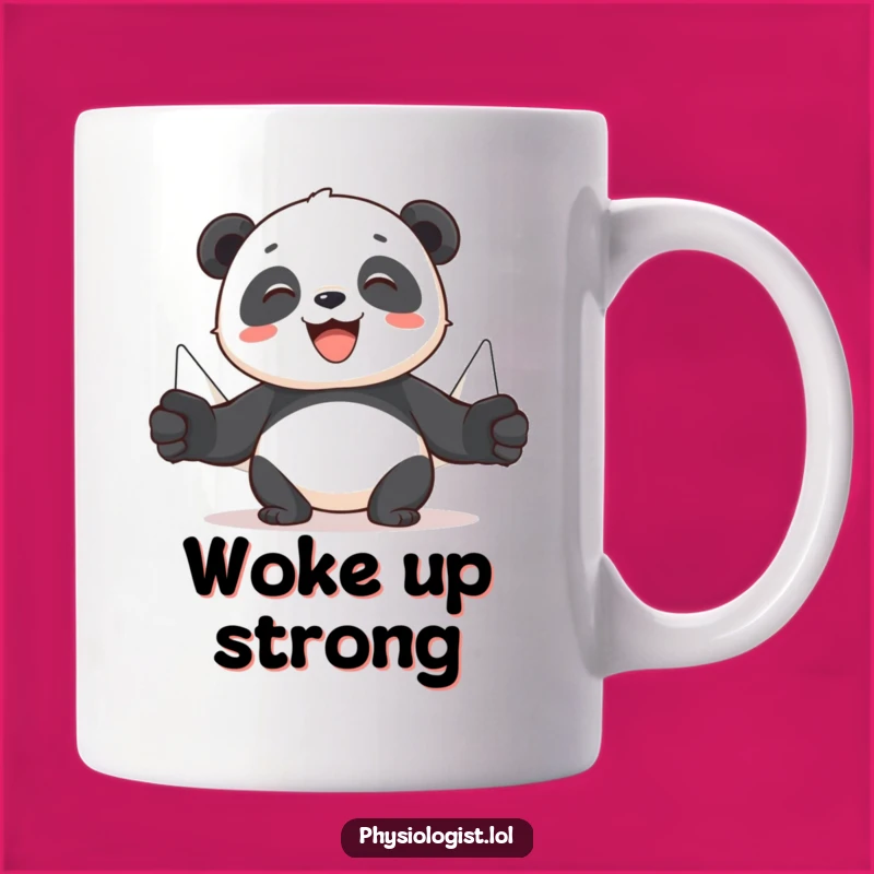 Funny Panda Gym Mug: Cheerful Fitness Gift for a Strong Laugh!