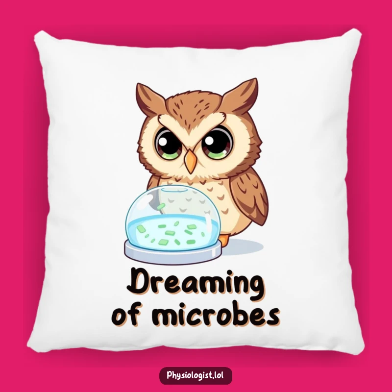 Funny Owl Science Pillow: Comfy Humor for Curious, Cozy Nights!