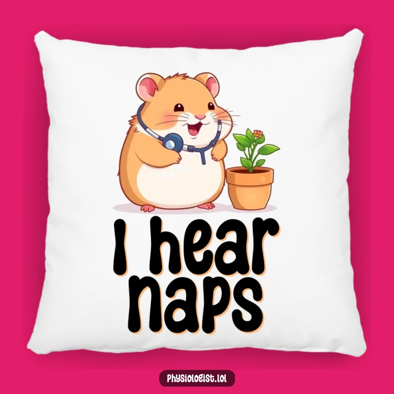 Funny Chubby Hamster Pillow - Cute Doctor Plant Accent Cushion