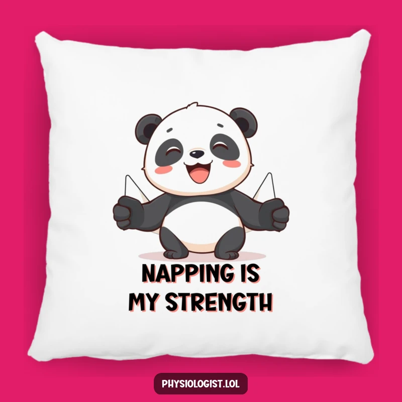 Funny Panda Gym Pillow: Comfy Humor for Cheerful, Active Moments!