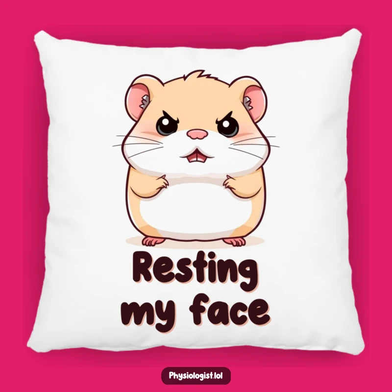 Funny Stern Hamster Pillow: Cozy Comfort with Hilarious Grumpy Design