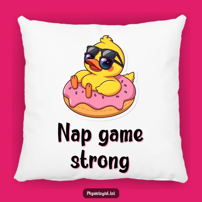 Funny Sunglasses Duck on Donut Pillow - Comfy & Hilarious Home Decor Gift