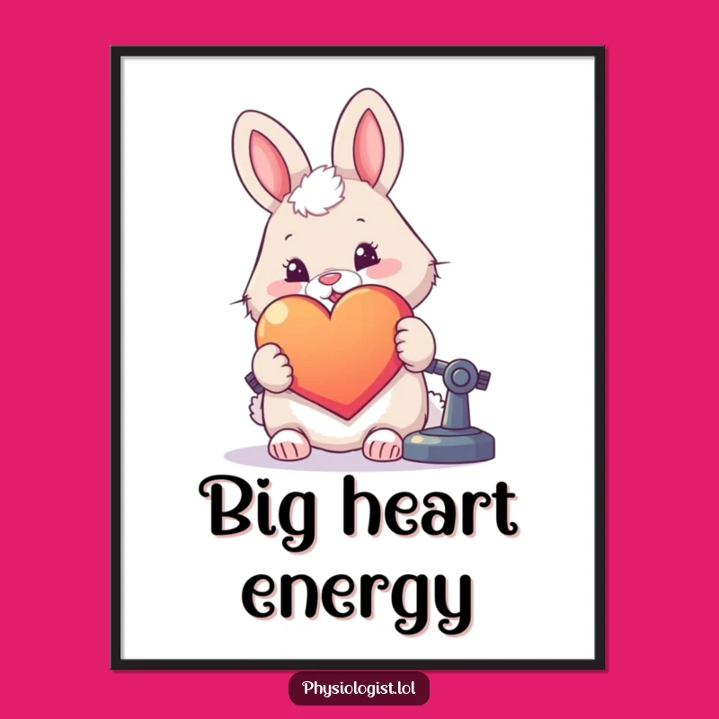 Funny Rabbit Heart Digital Art - Whimsical Love Print
