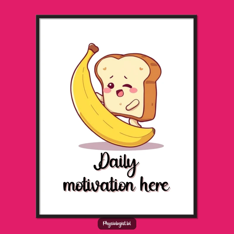 Funny Toast Climbing Banana Digital Art - Instant Motivational Decor