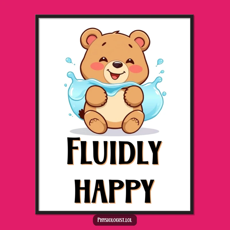 Funny Bear Fluid Balance Digital Art: Jiggling Download for Science Decor