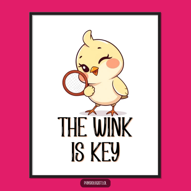 Funny Bird Racquet Digital Art: Instant Playful Sports Decor