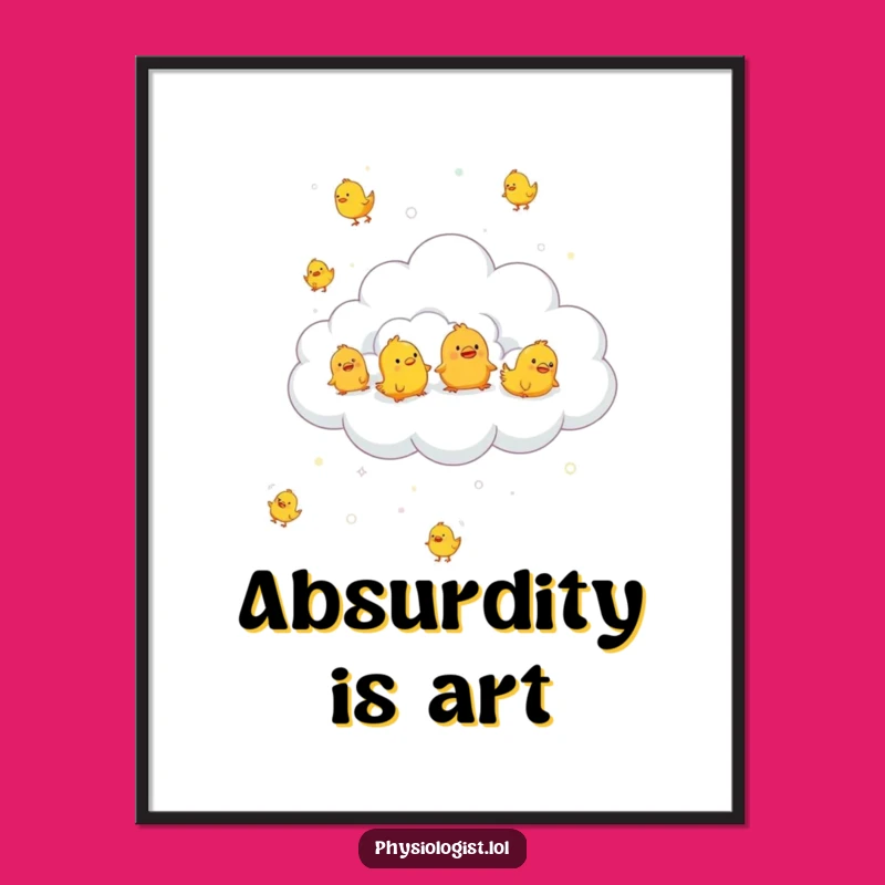 Funny Chicken Rain Digital Art - Instant Whimsical Decor