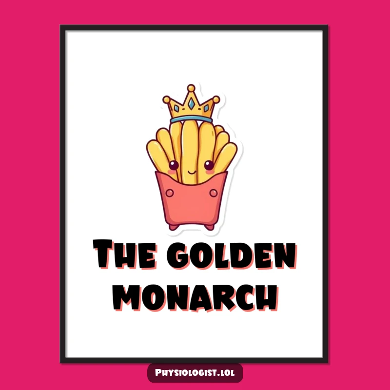 Funny French Fry King Digital Art: Victorious Fry Wall Art Funny Gift