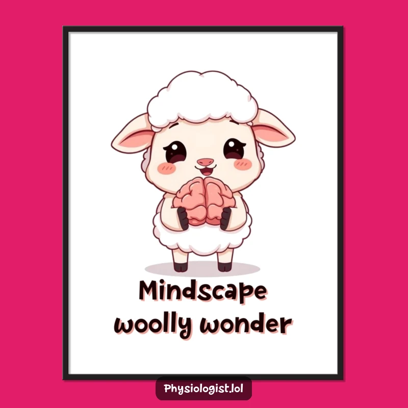 Funny Giggling Sheep Brain Art Print - Hilarious Intellectual Decor and Perfect Gift