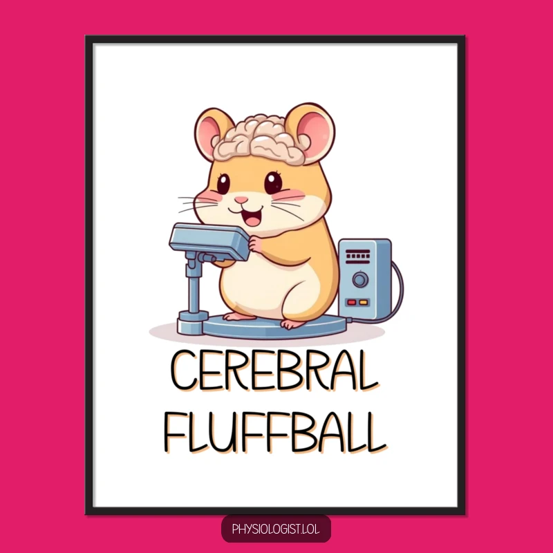 Funny Hamster Brain Scanner Digital Print: Bouncing Art for Intelligent Spaces