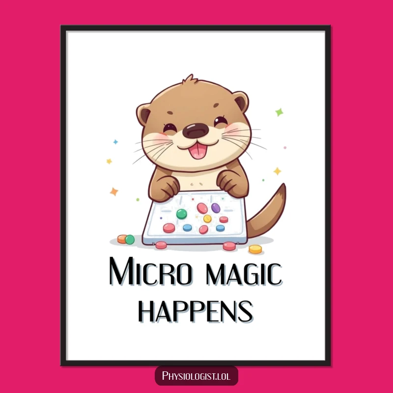 Funny Otter Glitter Lab Digital Art: Instant Magic for Your Walls!