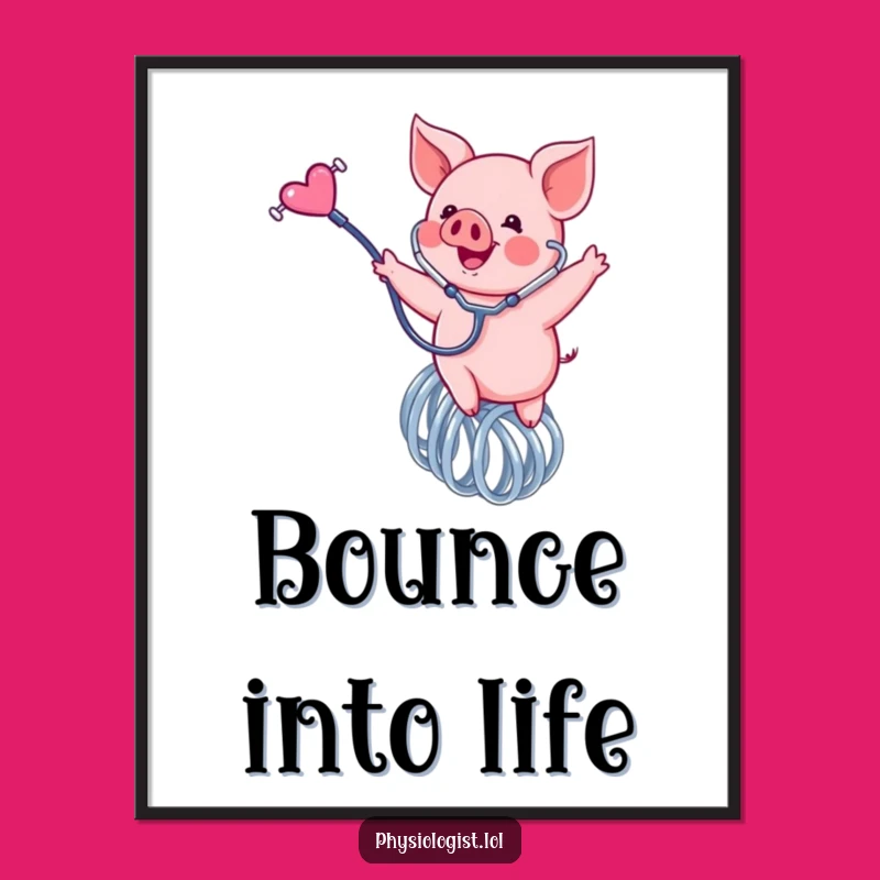 Funny Piglet Spring Doctor Digital Art: Instant Energy for Your Walls!