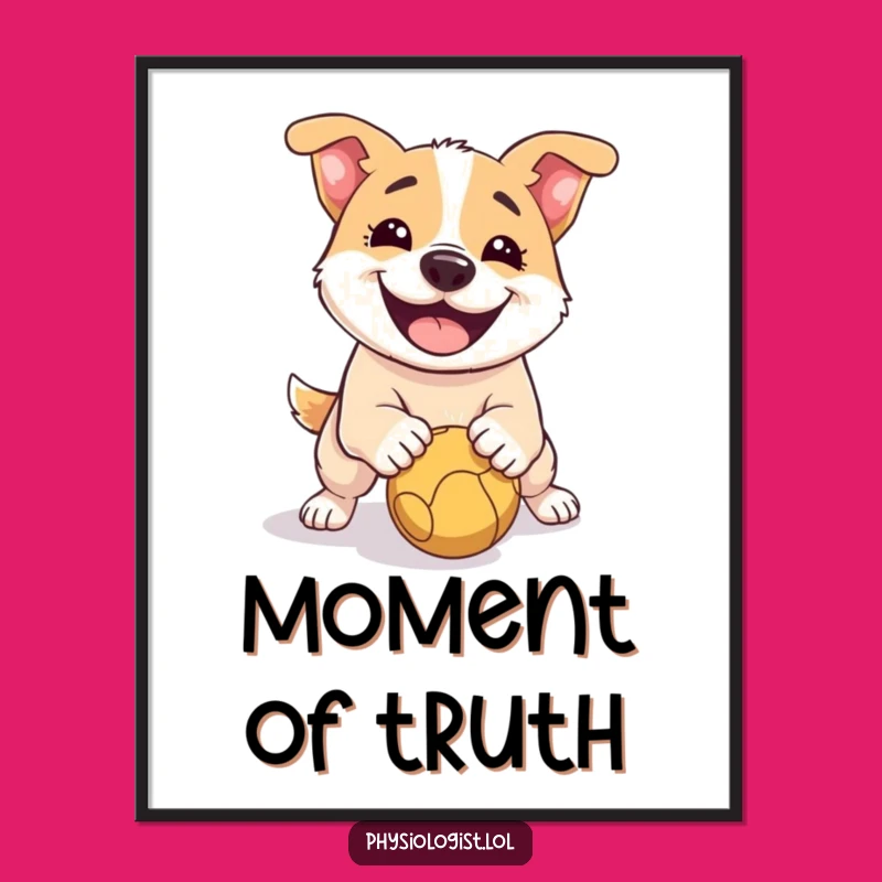 Funny Dog Slipping Digital Art Print: Instant Hilarious Pet Art Gift