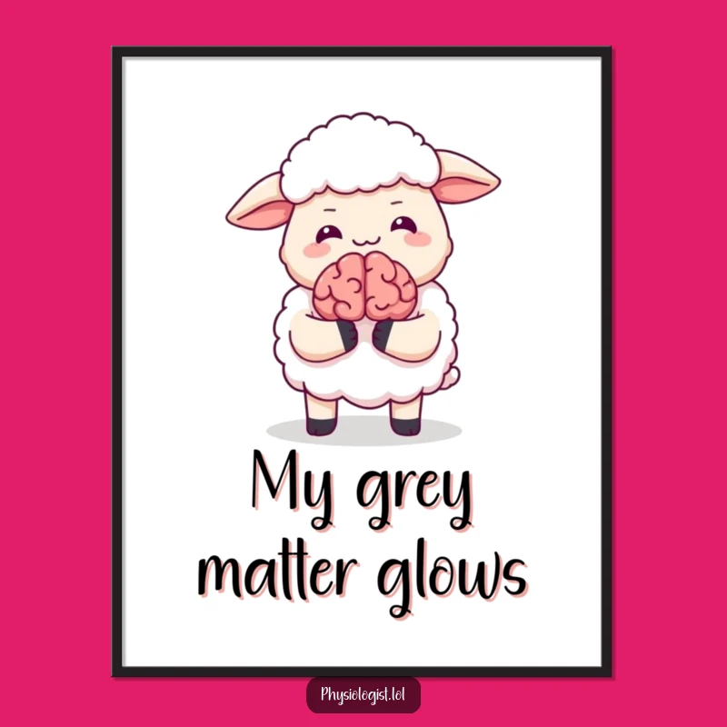 Funny Giggling Sheep Brain Digital Art - Instant Hilarious Downloadable Decor
