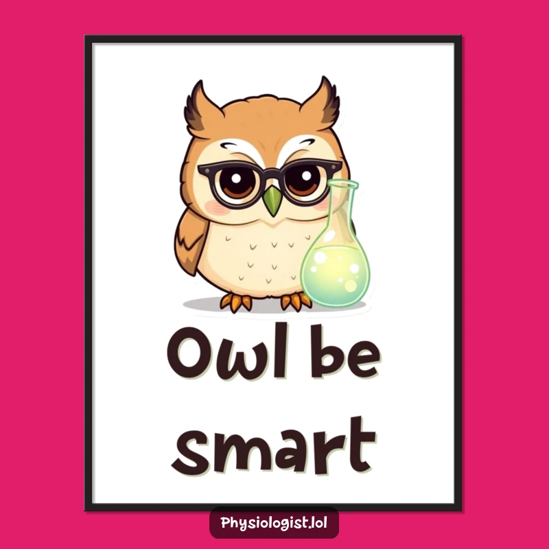 Funny Owl Scientist Digital Art: Tiny Glasses Download for Smart Decor