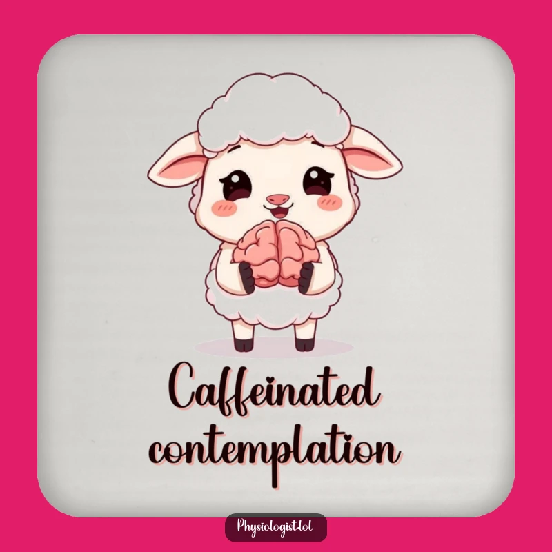 Funny Giggling Sheep Brain Coaster - Hilarious Intellectual Drink Protection and Gift