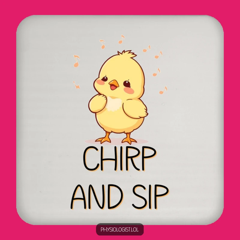 Funny Chick Music Coaster: Tiny Chick Bobbing Head Protect Funny Gift
