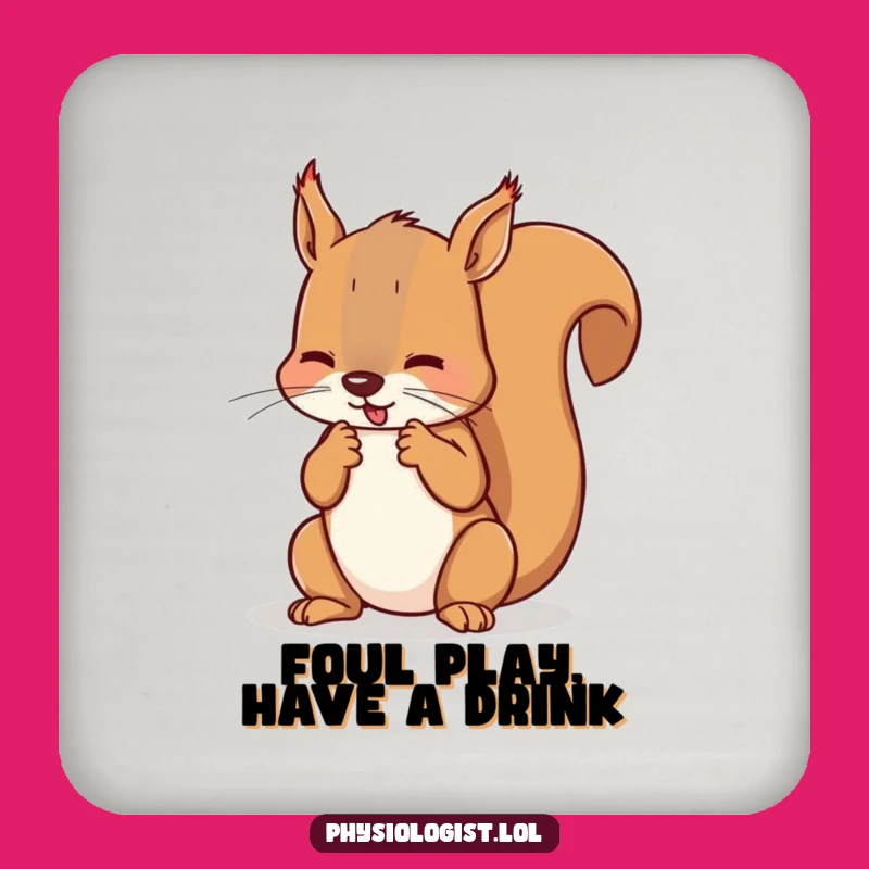 Funny Squirrel Referee Coaster: Counting Fouls Protection - Drink Humor Gift