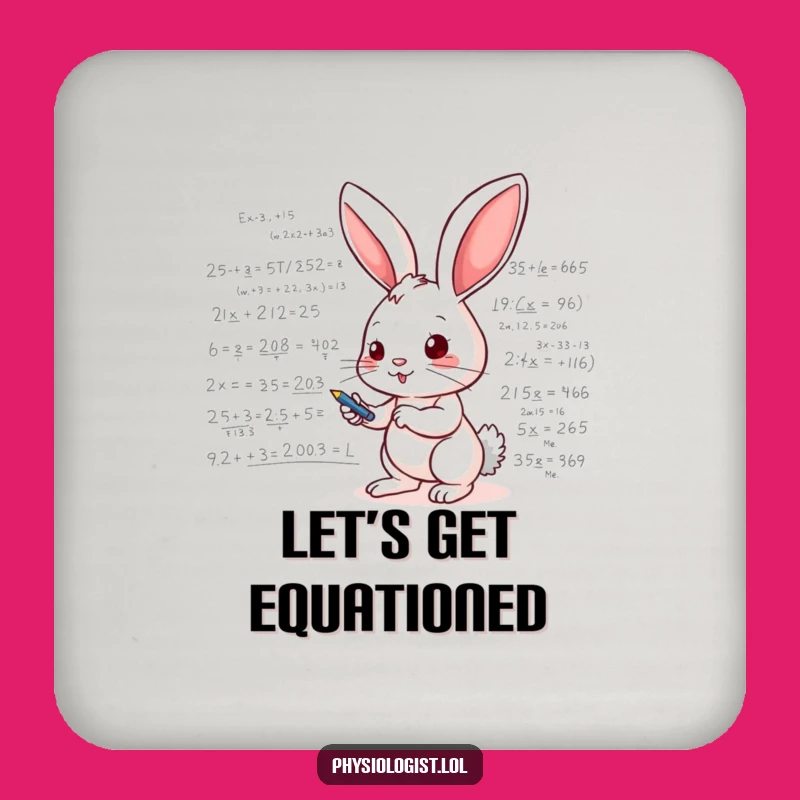 Funny Bunny Genius Coaster - Energetic Math Equations Protector