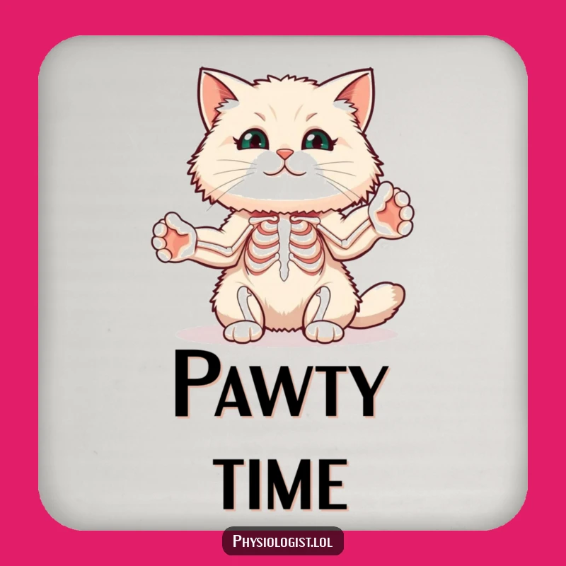 Funny Cat Muscle Coaster: Stretching Paws Protect Surfaces with Humor