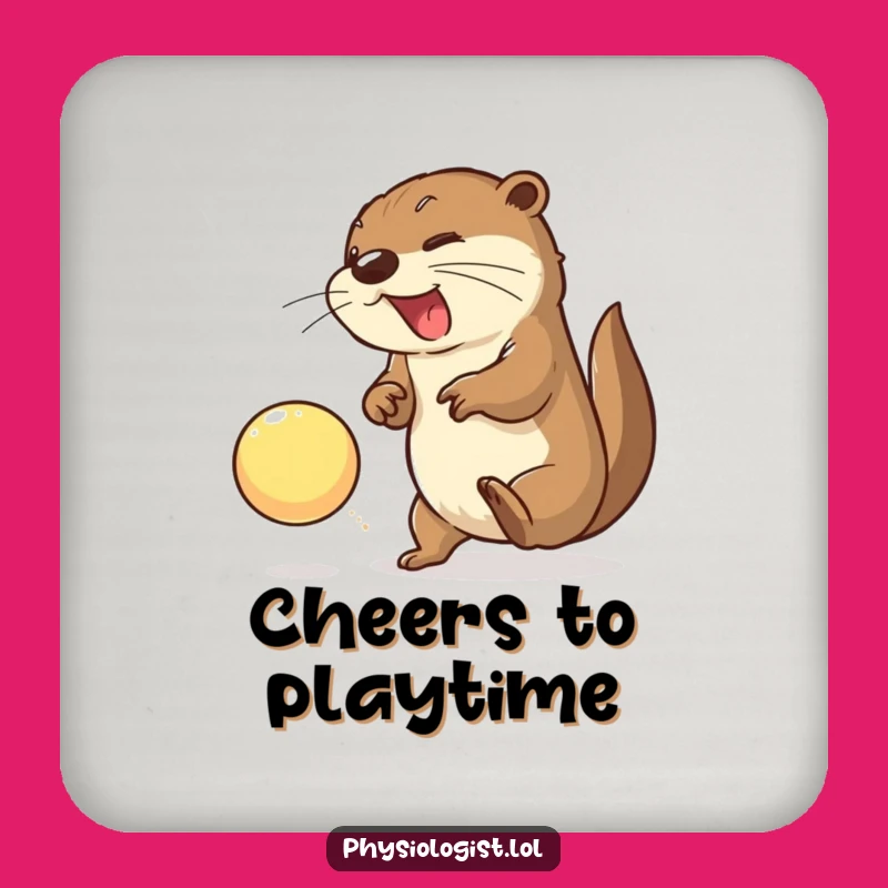 Funny Otter Ball Bash Coaster: Protect Surfaces with Fun