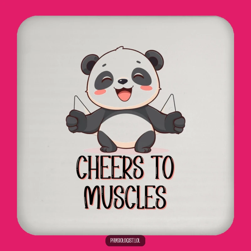 Funny Panda Gym Coasters: Protect Tables with Happy, Strong Art!
