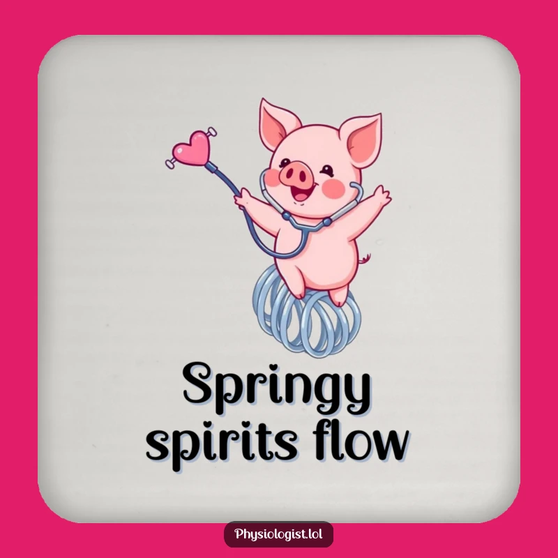 Funny Piglet Spring Doctor Coaster Set: Protect Surfaces with Pep!