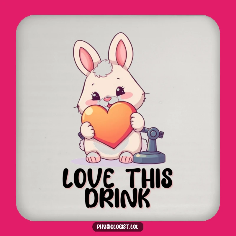 Funny Rabbit Heart Coaster Set - Whimsical Table Protection