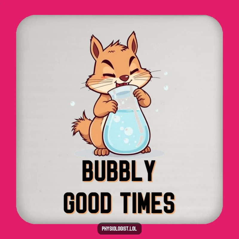 Funny Squirrel Potion Coaster: Bubbly Brew, Protect Surfaces with Funny Gift