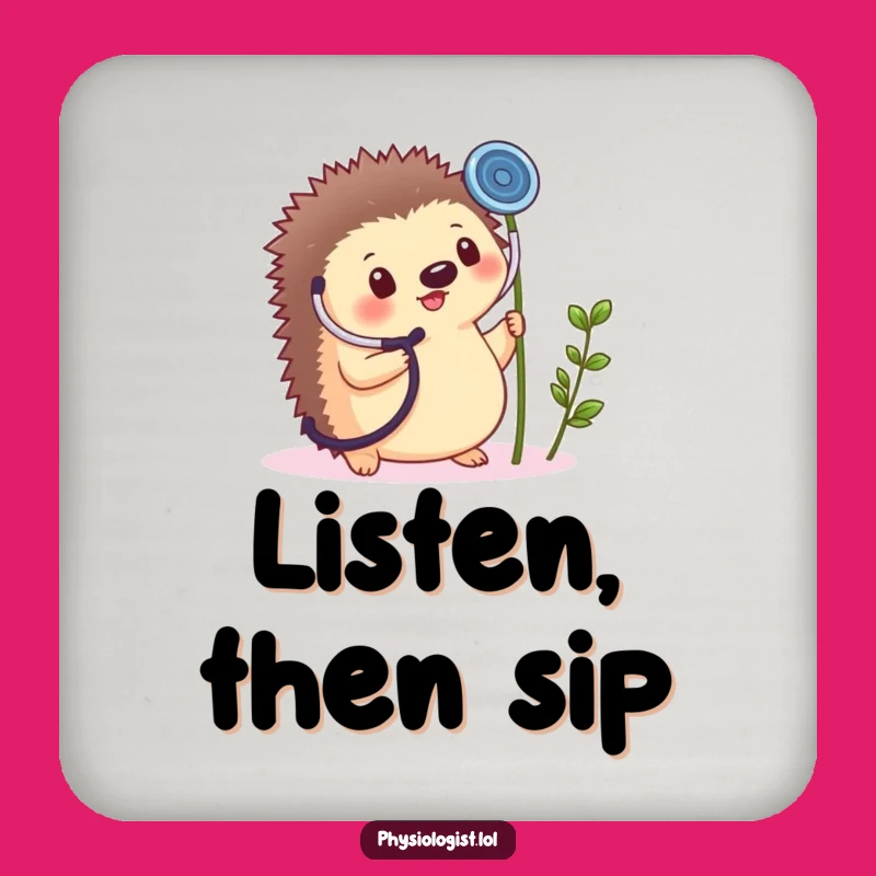 Funny Hedgehog Coaster Set - Cheerful Plant Protection